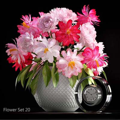 دانلود آبچکت ( object ) گل و گلدان ( flower vase ) مدل سه بعدی برای ویری و کرونا ویوید ویژول تصویر شماره 6